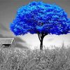 Monochrome Blue Tree paint by number