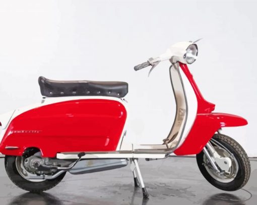 Monochrome Red Lambretta paint by number