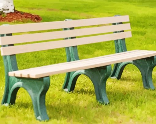 Park Bench Landscape paint by number