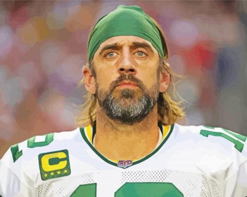 Teh Footballer Aaron Charles Rodgers paint by number