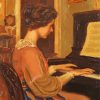 Vintage Lady Playing Piano paint by number