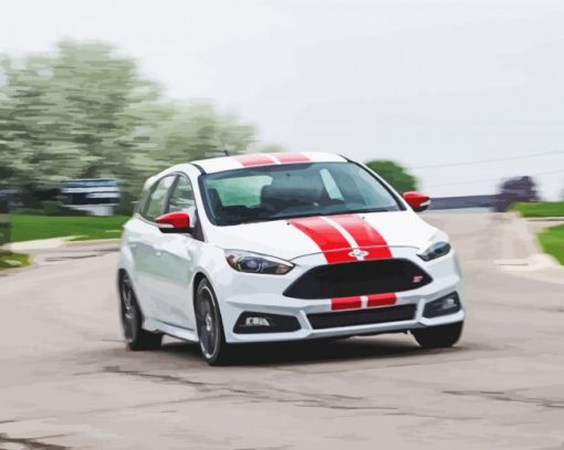 White Ford Focus St paint by number