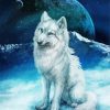 White Moon Wolf paint by number