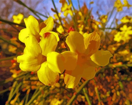 Winter Jasmine paint by number