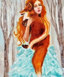 Woman Hugging Fox paint by number