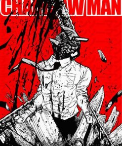 Chainsaw Man Manga Serie Poster paint by number