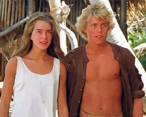 Christopher Atkins And Brooke Shields From The Blue Lagoon paint by number