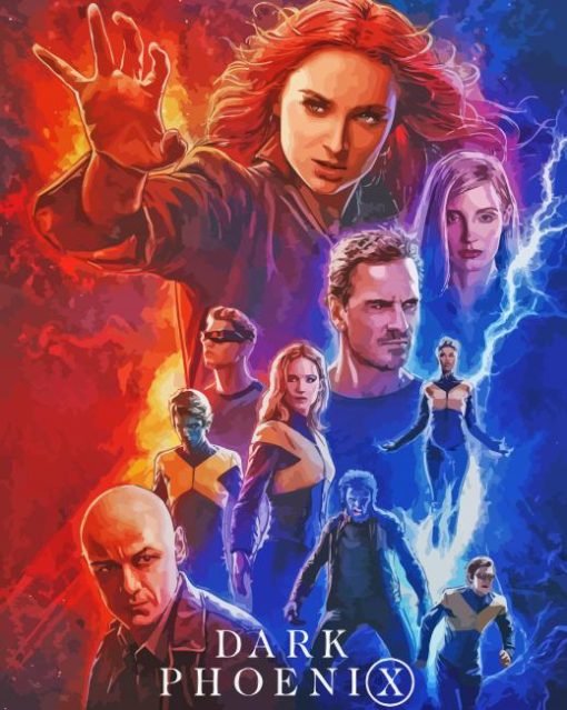 Dark Phoenix Poster paint by number