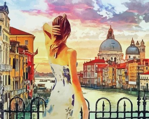 Girl In Venice Art paint by number