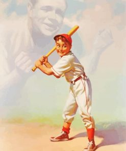 Kid Play Baseball paint by number