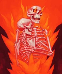 Skeleton Flame paint by number