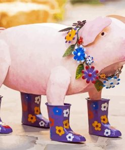 Aesthetic Pig Wearing Boots paint by number