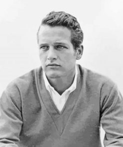 Black And White Paul Newman paint by number