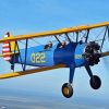 Blue Bi Plane paint by number