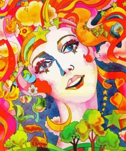 Colorful Lady Peter Max paint by number