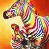 Cute Colorful Zebras paint by number