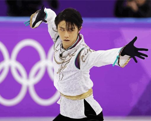 Japanese Figure Skater Yuzuru Hanyu paint by number