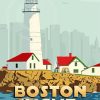 Boston Light Poster Paint By Numbers