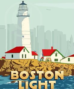 Boston Light Poster Paint By Numbers