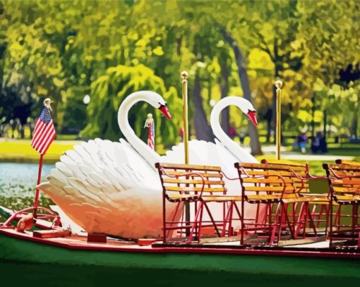 Swan Boats Boston Paint By Numbers