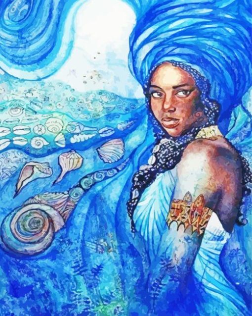 Blue Yemaya Orisha Paint By Numbers