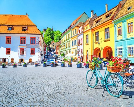 Sighisoara Old Town Paint By Numbers