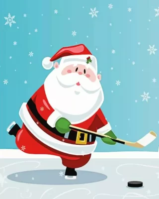 Hockey Christmas Paint By Number