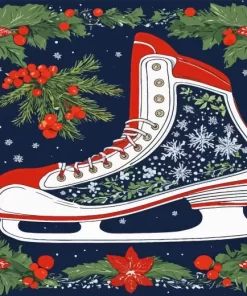 Christmas Hockey Shoes Paint By Number