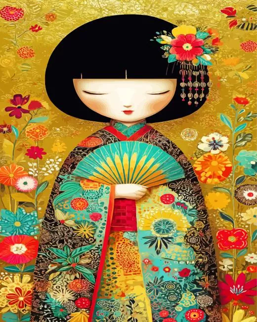 Chinese Girl art paint by number Chinese Girl Art Paint By Numbers