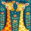 Whimsical Giraffes Paint By Numbers