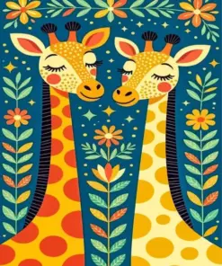 Whimsical Giraffes Paint By Numbers