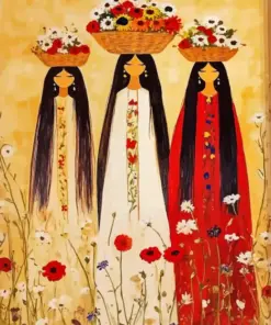 Ladies With Long Hair Paint By Numbers