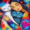 Lady And Cats Paint By Numbers