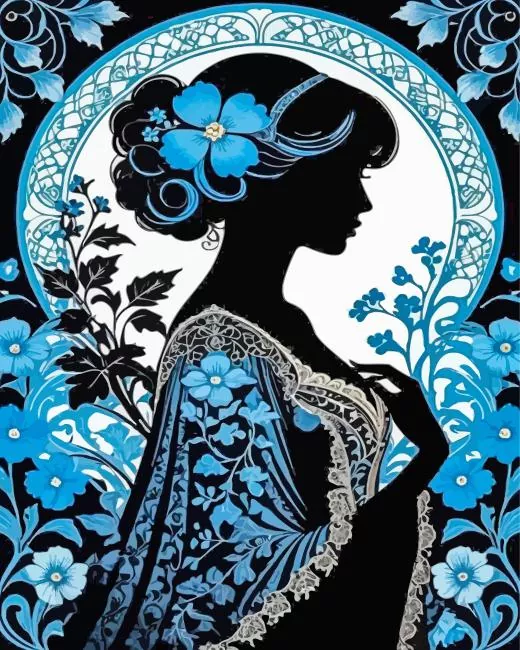 Lady silhouette paint by numbers Lady Silhouette Paint By Numbers