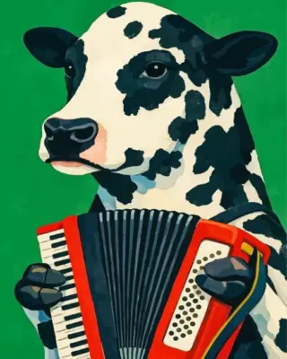Musician Cow Paint By Numbers