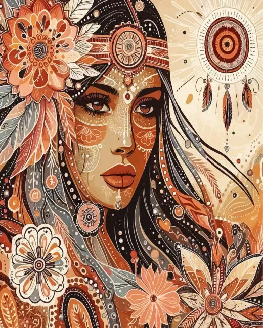 Native Lady paint by numbers Native Lady Paint By Numbers
