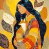 Native Lady And Fox Paint By Numbers