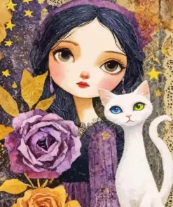 Purple Lady Paint By Numbers