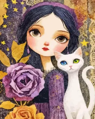 Purple Lady Paint By Numbers