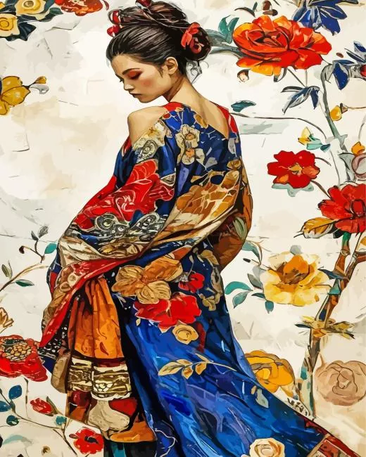 asian cat paint by numbers Asian Woman Paint By Numbers