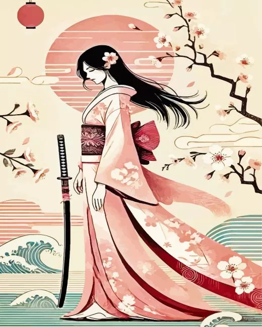 asian lady (2) paint by number Asian Lady Art Paint By Numbers