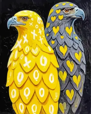 Black And Yellow Birds Paint By Numbers