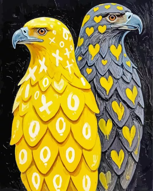 black and yellow birds paint by number Black And Yellow Birds Paint By Numbers