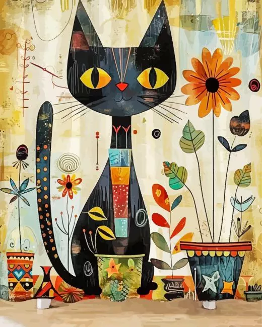 black cat paint by number Black Cat Paint By Numbers