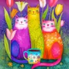 Cats And Flowers Paint By Numbers