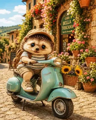Cute Hedgehog Paint By Numbers