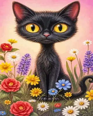 Dark Cat Paint By Numbers