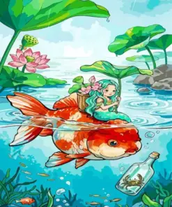 Fairy Girl On A Fish Paint By Numbers