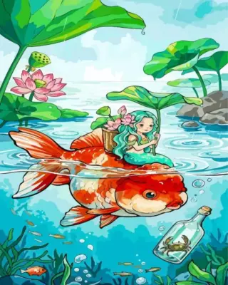 Fairy Girl On A Fish Paint By Numbers