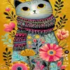 Floral Cat Paint By Numbers